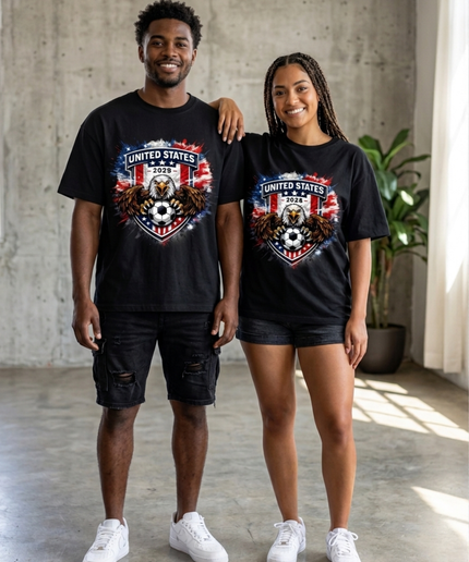 United States Eagle Shield Soccer World Cup 2026 Unisex Fan T-Shirt