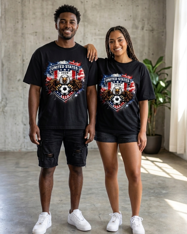United States Eagle Shield Soccer World Cup 2026 Unisex Fan T-Shirt