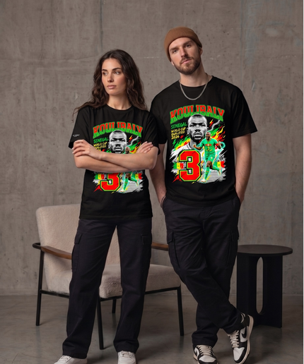 T-shirt unisexe fan Koulibaly #3 Sénégal Qualifié Coupe du Monde 2026