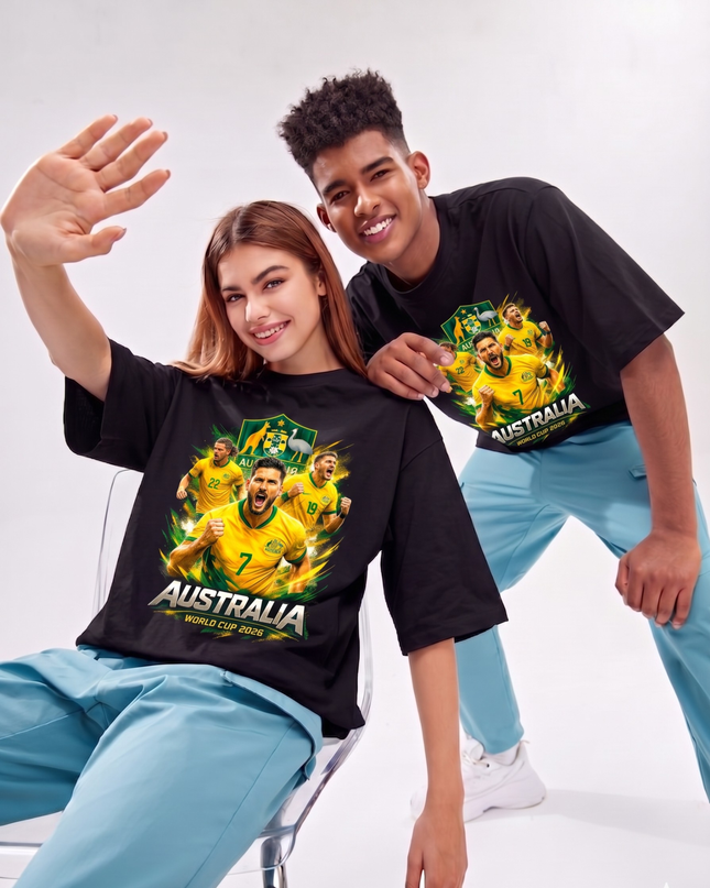 T-shirt Unisexe Fans Équipe d'Australie de Football Coupe du Monde 2026