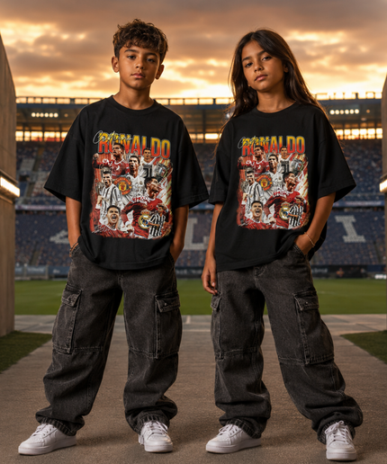 Cristiano Ronaldo Multi-Era Club Collage Kids Fan T-Shirt