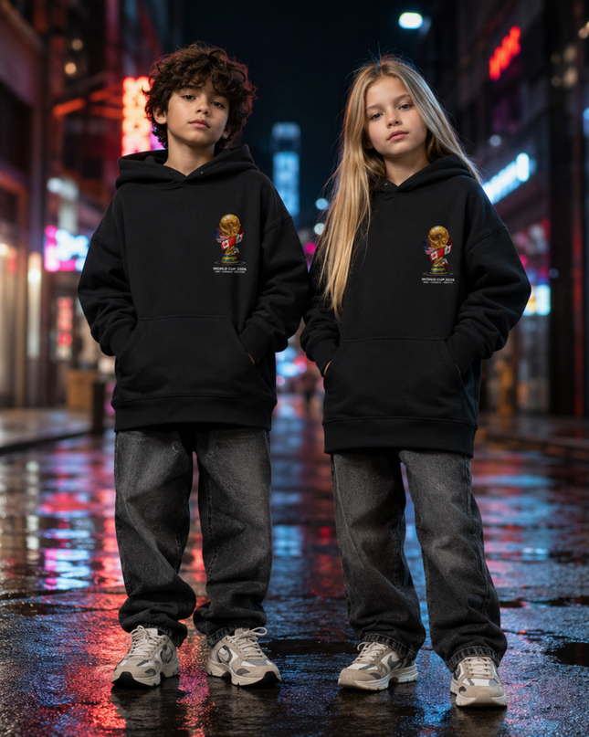 Kylian Mbappé France #10 Fire Lightning Kids Fan Hoodie