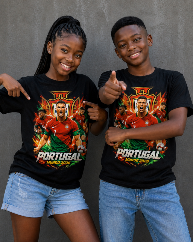 Portugal Mundo 2026 Squad Fire Kids Fan T-Shirt
