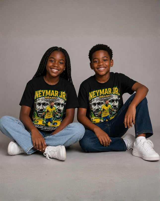 Neymar Jr Brazil Copa do Mundo 2026 Qualificado Kids Fan T-Shirt
