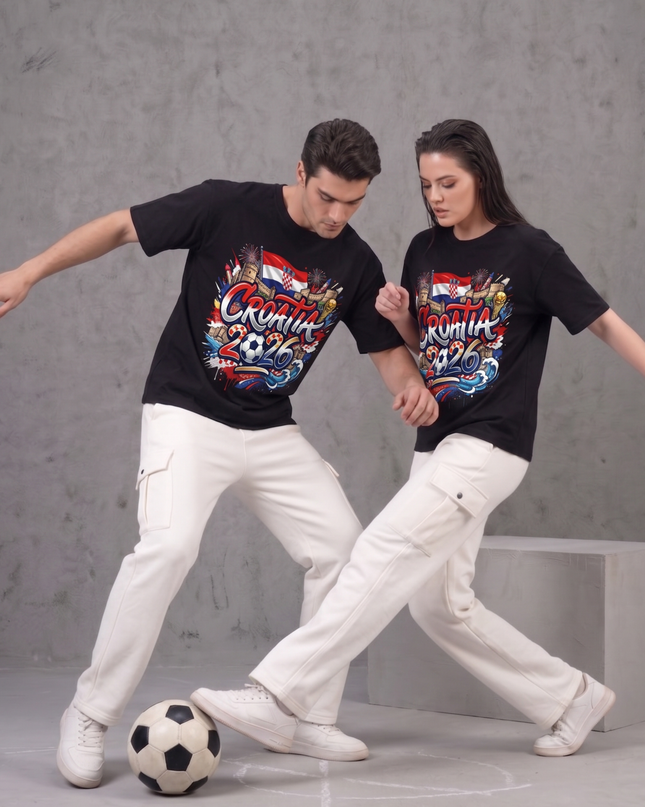 Croatie 2026 Édition Graffiti Coupe du Monde de Football 2026 T-shirt de supporter unisexe