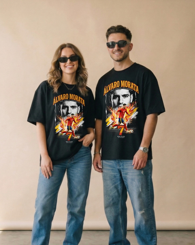 Álvaro Morata #7 – Espagne Champions Route vers 2026 T-shirt Unisexe pour Fans