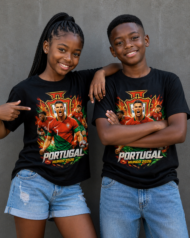 Portugal Mundo 2026 Squad Fire Kids Fan T-Shirt