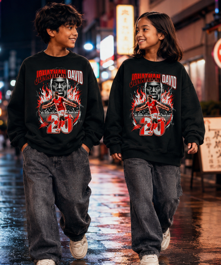 Jonathan David Canada 2026 Fire Kids Fan Crewneck