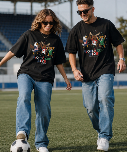 World Cup 2026 Canada USA Mexico Mascots Unisex Fan T-Shirt