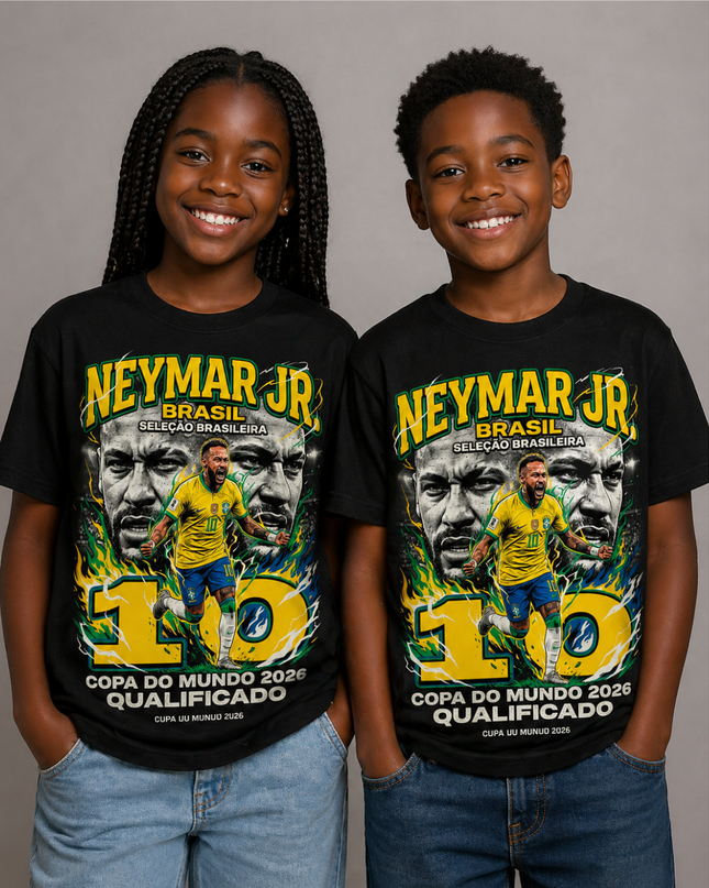 Neymar Jr Brazil Copa do Mundo 2026 Qualificado Kids Fan T-Shirt
