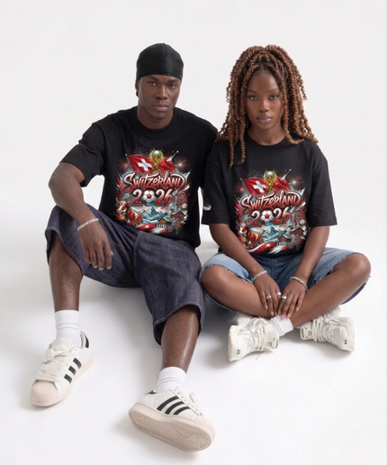 T-shirt unisexe Coupe du Monde de Football Suisse 2026 édition Héritage Graffiti