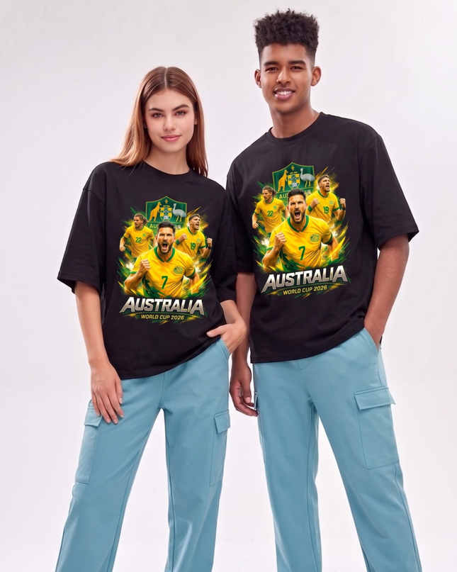 T-shirt Unisexe Fans Équipe d'Australie de Football Coupe du Monde 2026