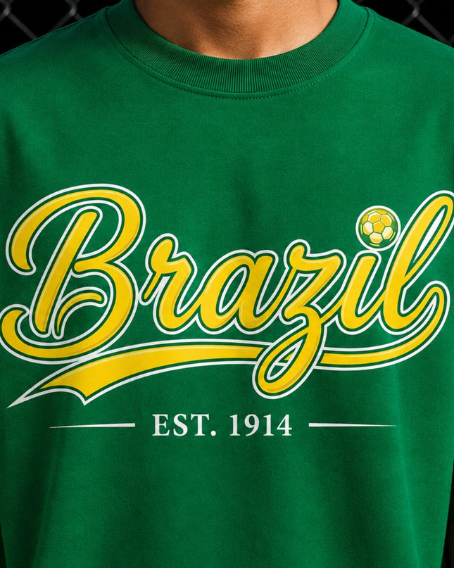 Brazil Est. 1914 Script Kids Fan T-Shirt