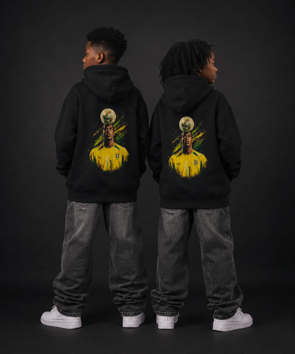 Ronaldinho Brazil Ball Balance Kids Fan Hoodie