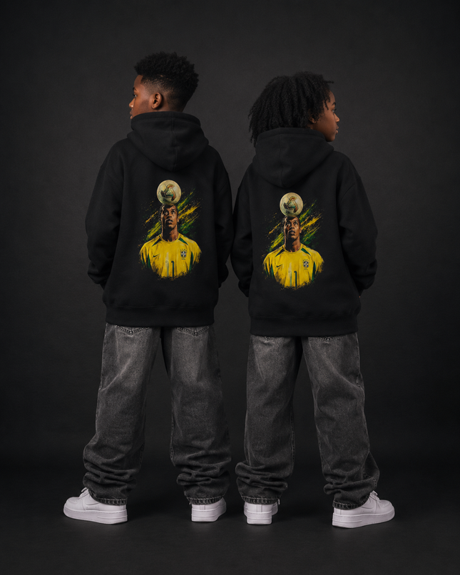 Ronaldinho Brazil Ball Balance Kids Fan Hoodie