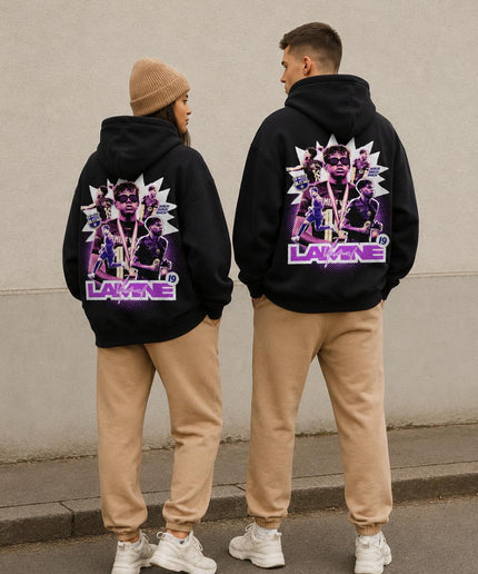 Lamine Yamal #19 Barcelona Purple Neon Comic Unisex Fan Hoodie