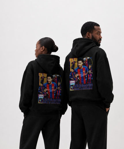 Neymar Jr. #11 Barcelone Retro Collage Unisexe Fan Hoodie