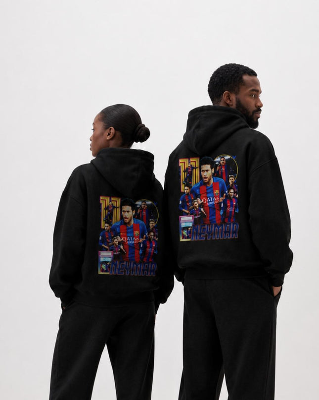 Neymar Jr. #11 Barcelona Retro Collage Unisex Fan Hoodie