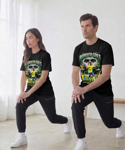 T-shirt unisexe Rodrygo Goes #11 Brésil Coupe du monde de football 2026 pour fan