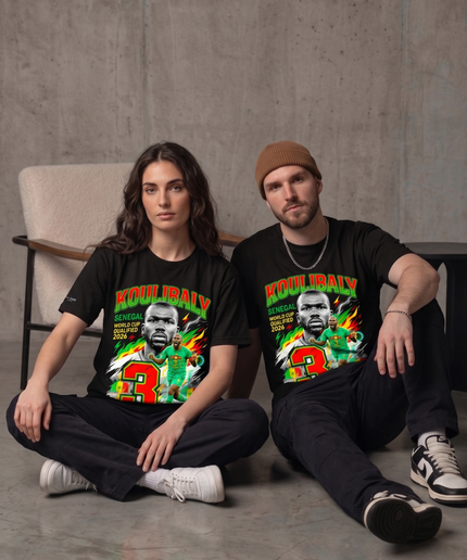 T-shirt unisexe fan Koulibaly #3 Sénégal Qualifié Coupe du Monde 2026