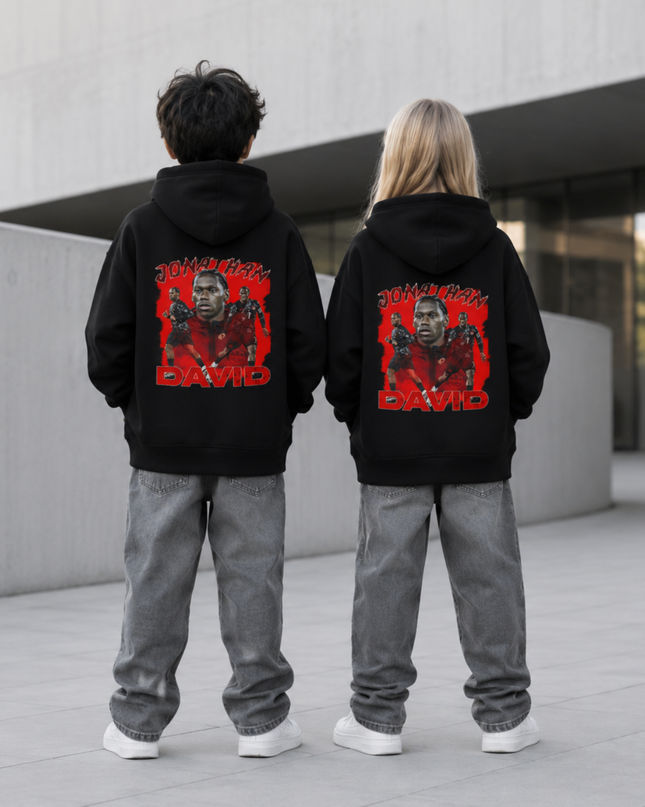 Jonathan David Canada Kids Fan Hoodie - Red Graphic Edition