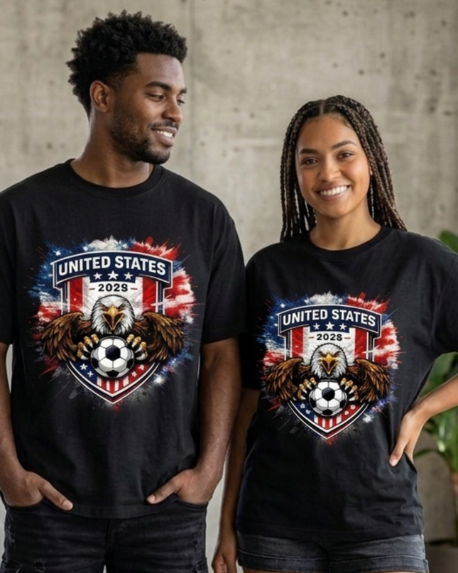United States Eagle Shield Soccer World Cup 2026 Unisex Fan T-Shirt