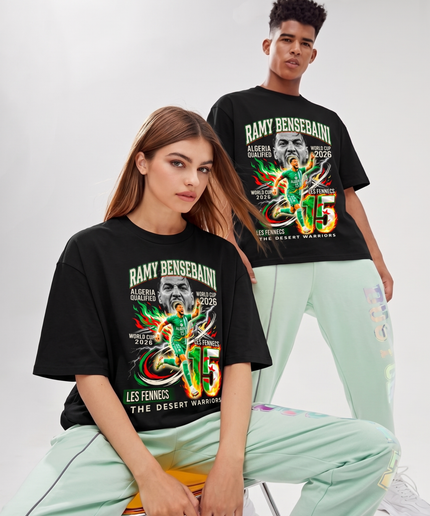 Algérie Ramy Bensebaini #15 T-shirt unisexe fan Coupe du Monde de Football 2026