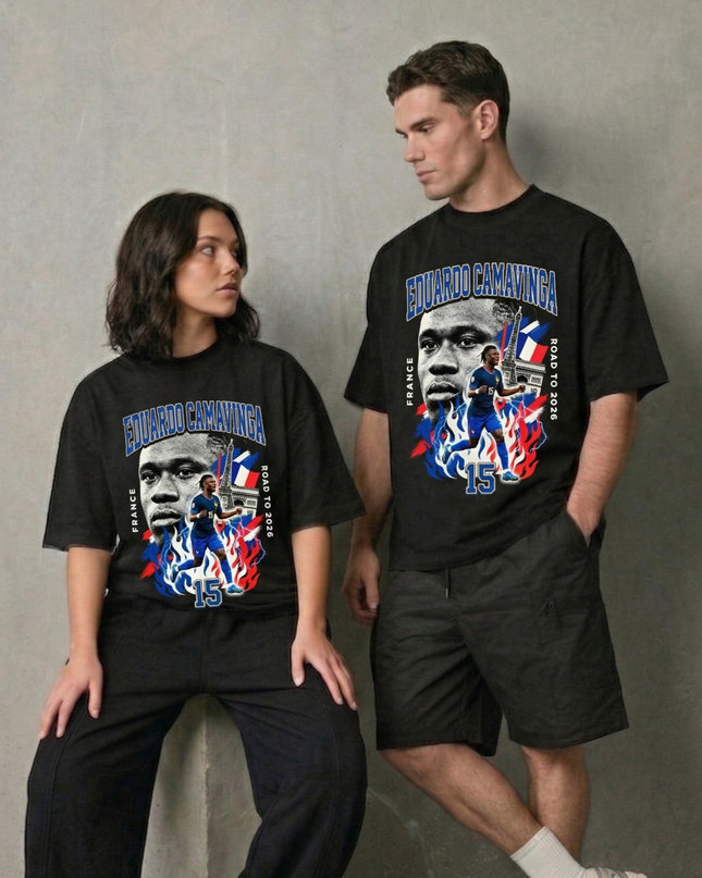 T-shirt unisexe "Route vers 2026" Eduardo Camavinga #15 France
