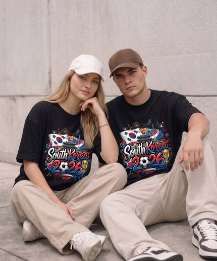 Corée du Sud 2026 Graffiti Fiesta Coupe du Monde de Football T-Shirt Unisexe Fan