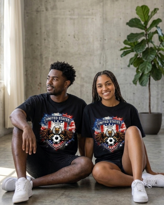 United States Eagle Shield Soccer World Cup 2026 Unisex Fan T-Shirt
