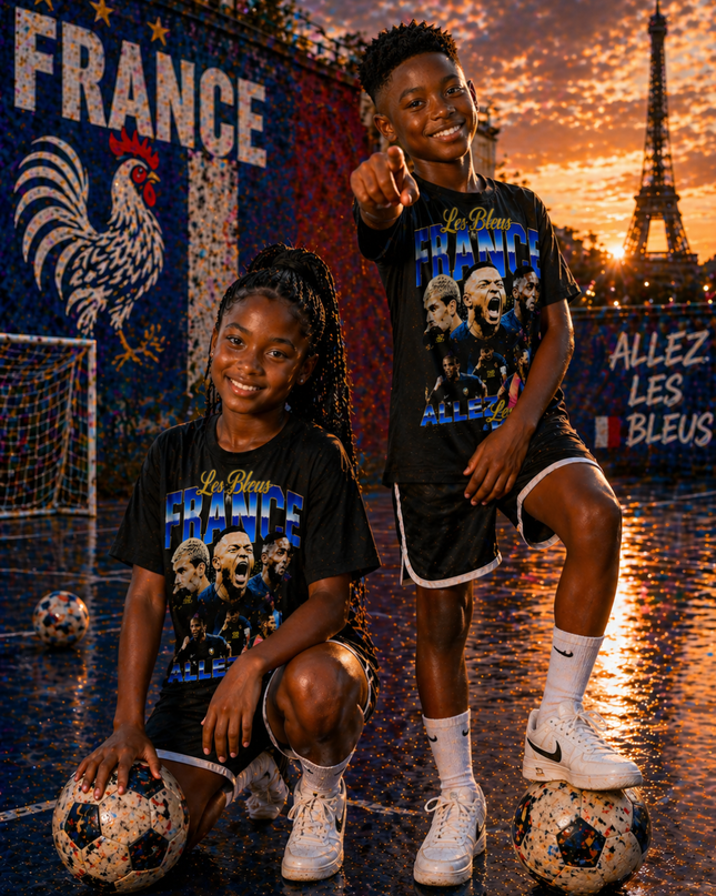 France Les Bleus Allez Kids Fan T-Shirt