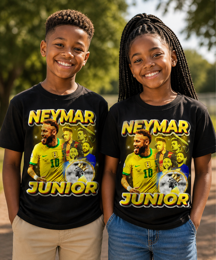 T-shirt Enfant Neymar Junior Brésil Or Collage Fan