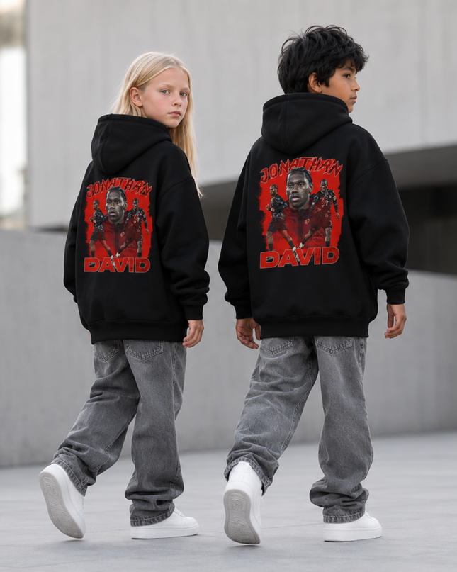 Jonathan David Canada Kids Fan Hoodie - Red Graphic Edition