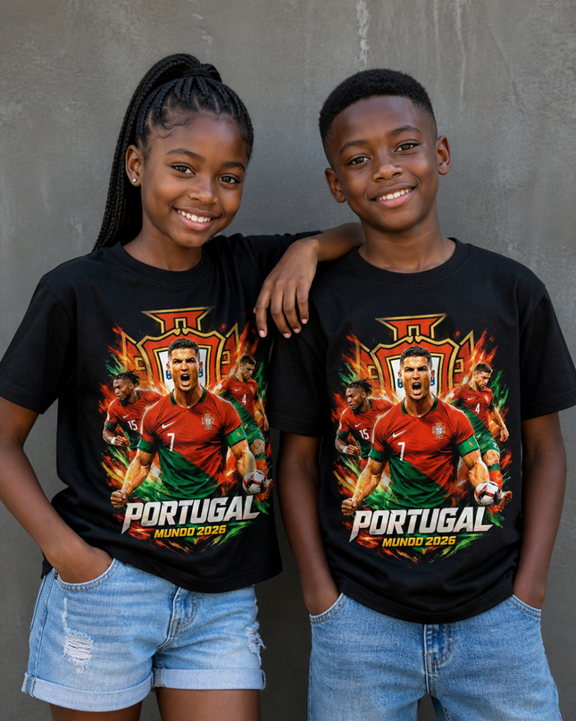 Portugal Mundo 2026 Squad Fire Kids Fan T-Shirt