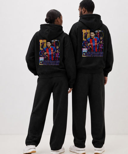 Neymar Jr. #11 Barcelone Retro Collage Unisexe Fan Hoodie