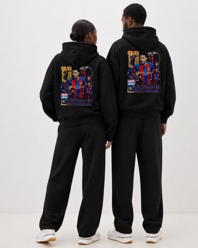 Neymar Jr. #11 Barcelona Retro Collage Unisex Fan Hoodie