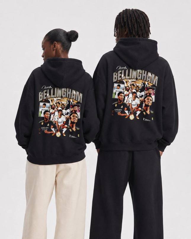 Jude Bellingham Real Madrid Trophy Collage Vintage Unisex Fan Hoodie