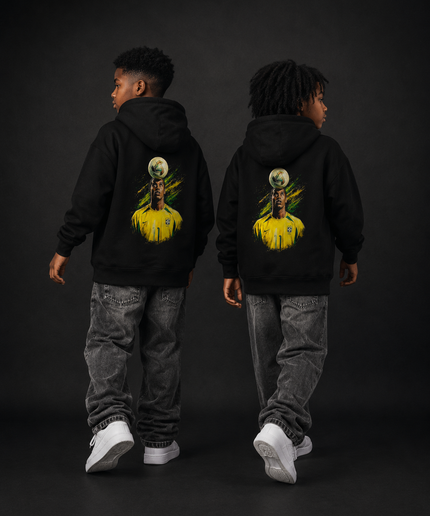 Ronaldinho Brazil Ball Balance Kids Fan Hoodie