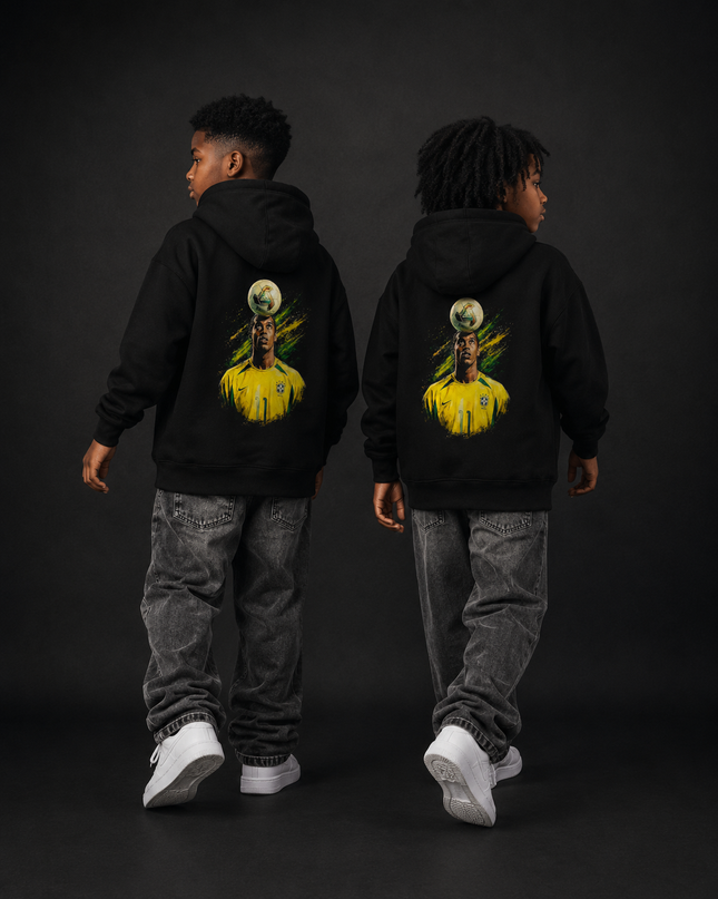 Ronaldinho Brazil Ball Balance Kids Fan Hoodie