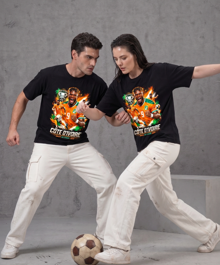 T-Shirt Unisexe Fan Côte d'Ivoire #9 Joueurs Fire