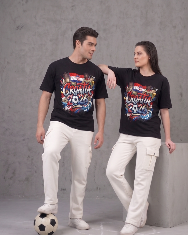 Croatie 2026 Édition Graffiti Coupe du Monde de Football 2026 T-shirt de supporter unisexe