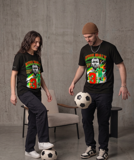 T-shirt unisexe fan Koulibaly #3 Sénégal Qualifié Coupe du Monde 2026