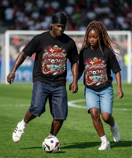 T-shirt unisexe Coupe du Monde de Football Suisse 2026 édition Héritage Graffiti