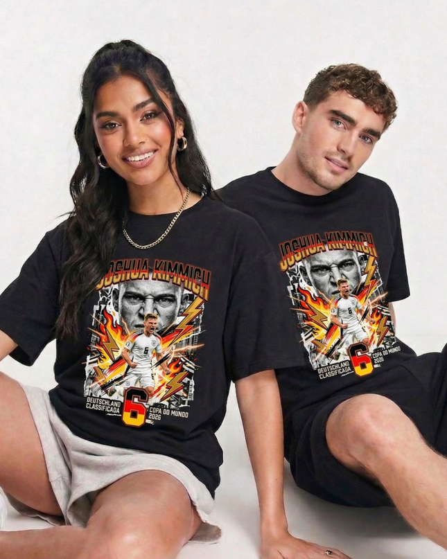 Joshua Kimmich #6 – Deutschland Classificada Copa do Mundo 2026 Unisex Fan T-Shirt