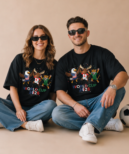 World Cup 2026 Canada USA Mexico Mascots Unisex Fan T-Shirt
