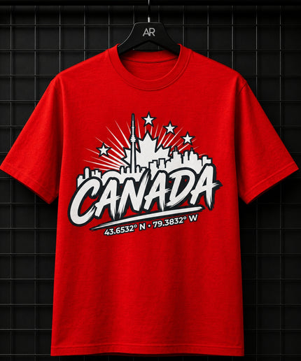 Canada Toronto Skyline 43.6532° N · 79.3832° W Kids Fan T-Shirt