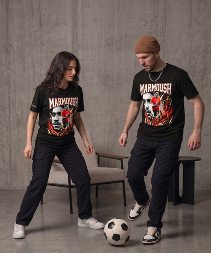 Omar Marmoush #22 Egypt Fire Lightning Soccer World Cup 2026 Unisex Fan T-Shirt