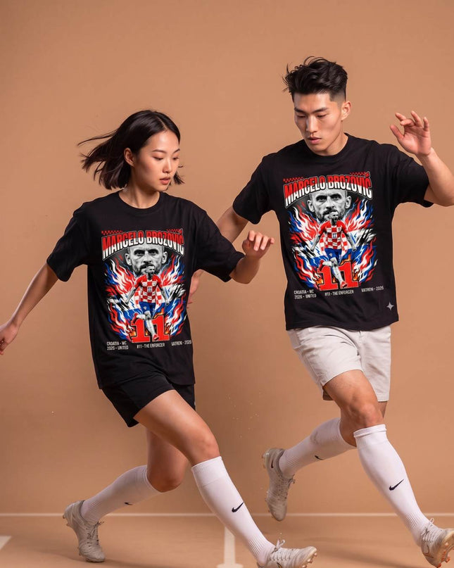 Marcelo Brozović #11 Croatie Vatreni Le Gendarme T-Shirt Unisexe Fan Coupe du Monde de Football 2026