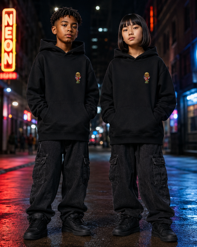 Alphonso Davies #19 Canada Kids Fan Hoodie - Fire Edition