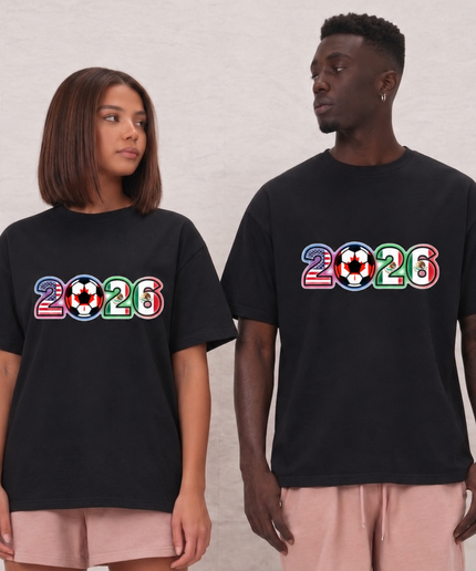 World Cup 2026 Flag Typography Unisex Fan T-Shirt
